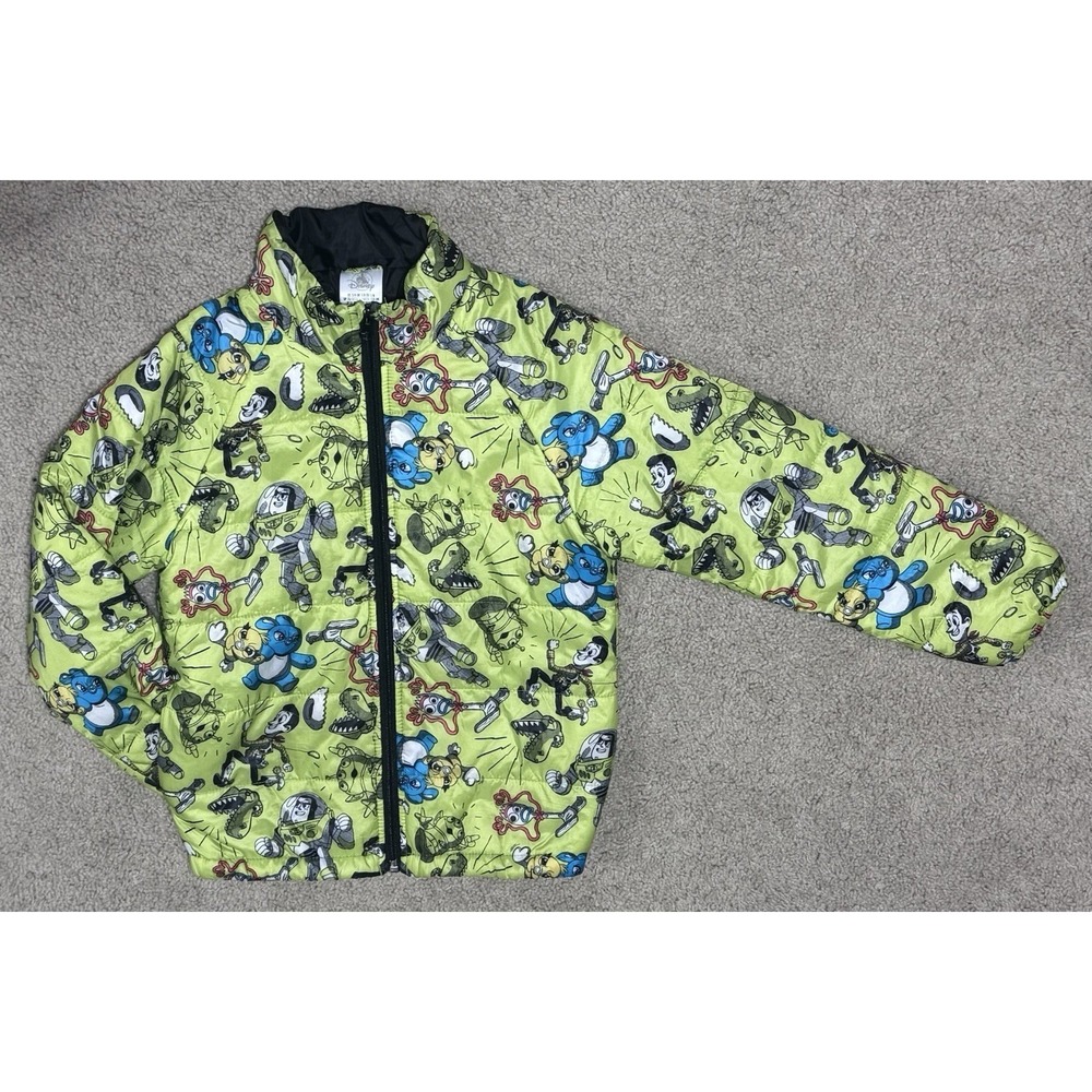 Disney Pixar Toy Story 4 Puffer Jacket Green All Over Character Print Youth 5/6